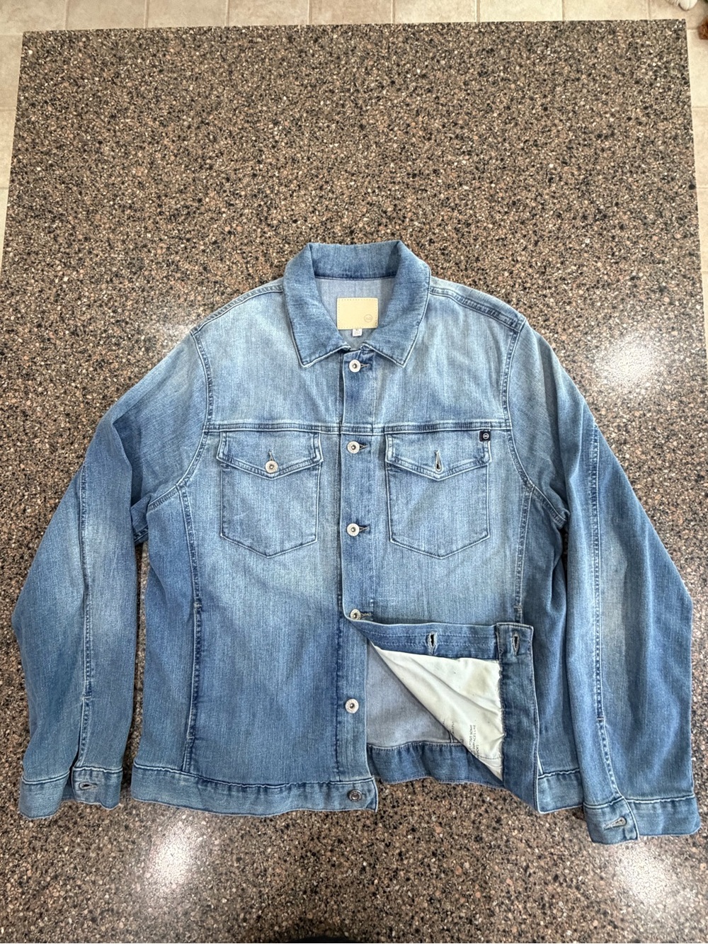 Ag Adriano Goldschmied Light Blue Denim Jacket - Men's Shirt Jacket